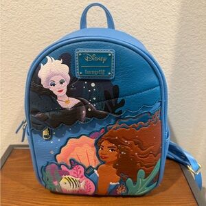 NWT Disney x Loungefly Little Mermaid Live Action Themed Mini Backpack - Blue